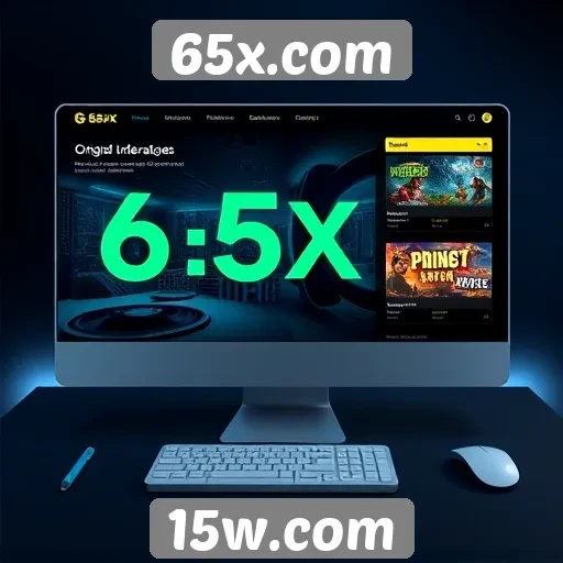 Interface do usuário do 65x.com em foco